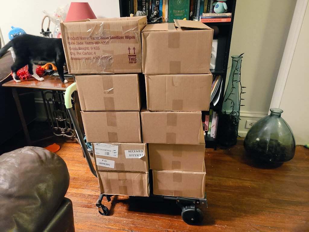 GoodTimeFlips's tweet image. First giant FBA shipment that my beautiful Wife helped me label and pack!