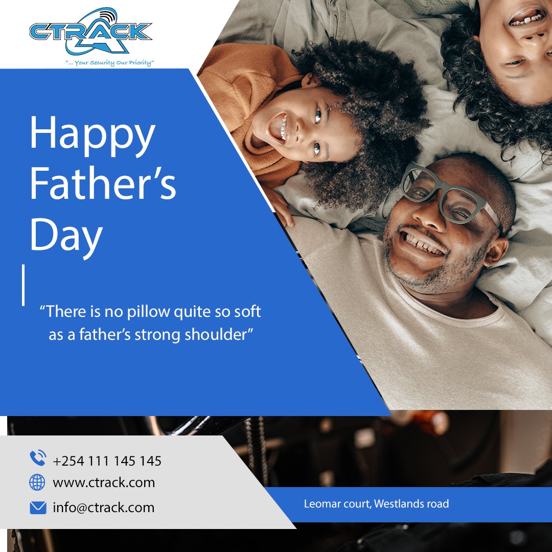 CTrackKenya's tweet photo. Warm greetings on the occasion of Father’s Day to our customers. May this beautiful day be full of good and happy moments with your dad. Happy Fathers Day from Ctrack Kenya Ltd. 
#FathersDay #VehicleTracking #Fleetmanagement #FuelManagement #Alarms #VehicleSecurity https://t.co/CBKmjR1KdG