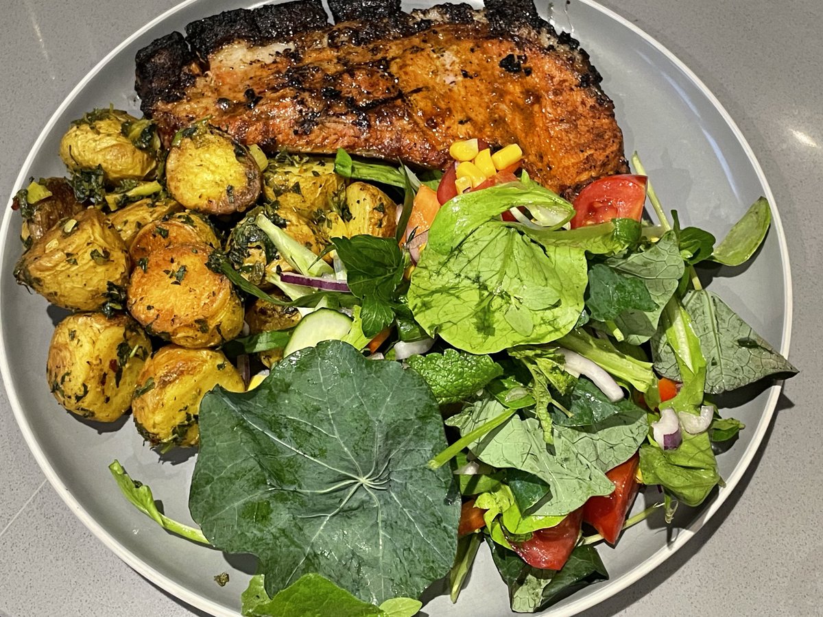 Summer is the best!!
BBQ and fresh salad and herbs out the garden. ❤️❤️❤️