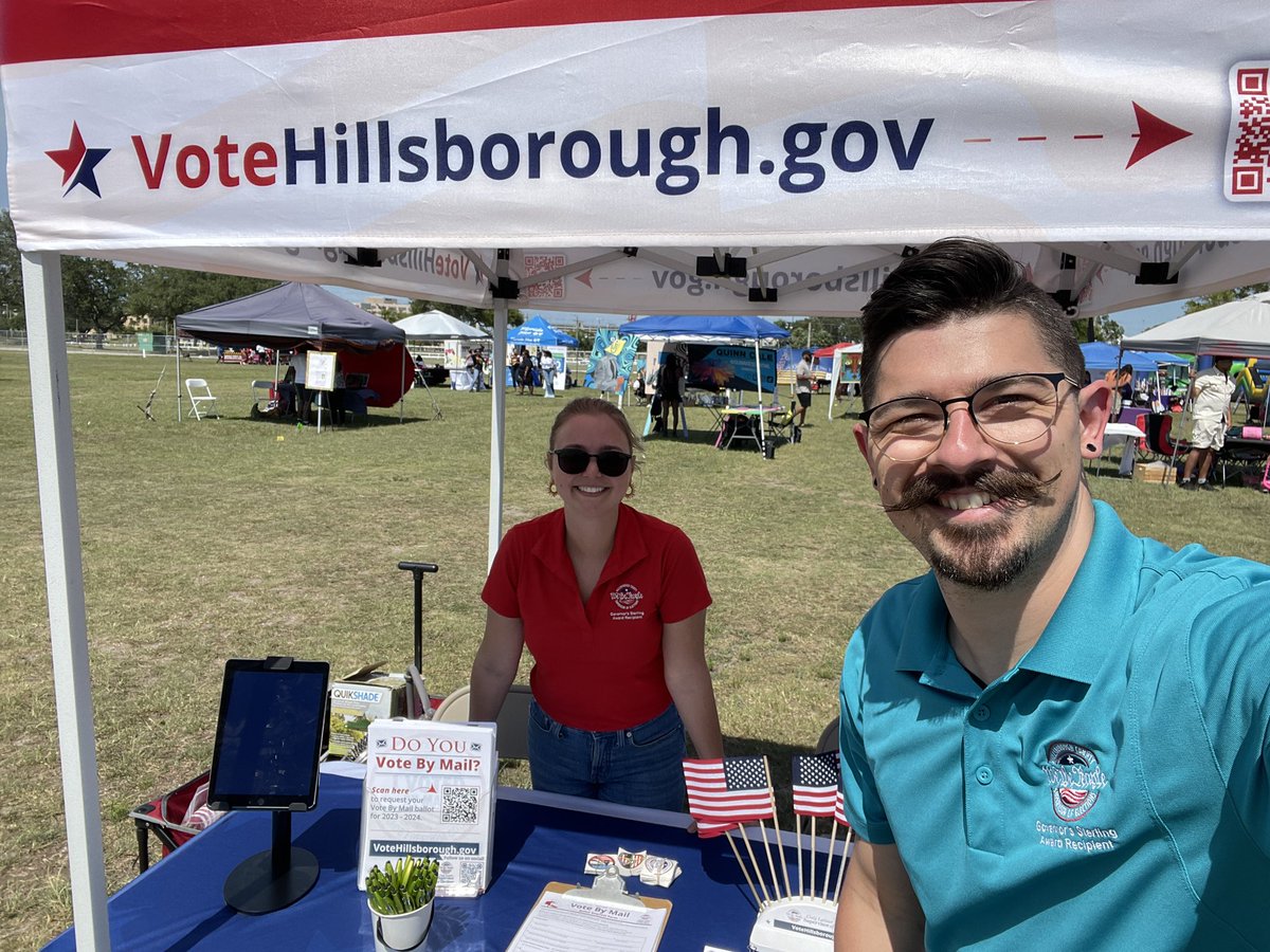 HillsboroughSOE's tweet photo. Today we are out at @ROCTheBlockFest at Raymond James Stadium to celebrate Juneteenth! #VoteHillsborough #ROCtheBlock https://t.co/qxDbgpsq8D