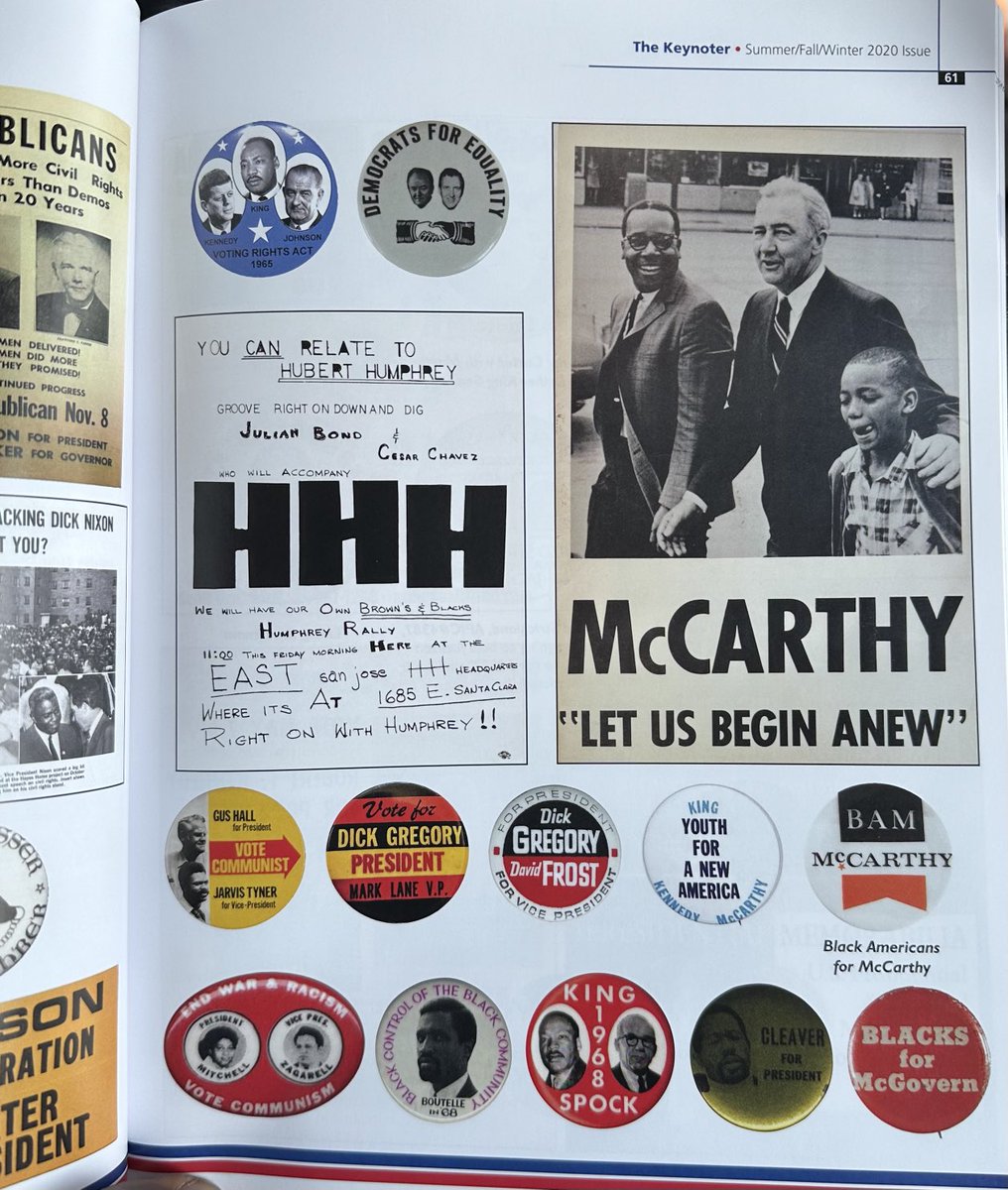 AfricanaCarr's tweet photo. Leading through a collectors magazine in my archive and came upon these two pages of campaign buttons of US Presidential candidates. Everybody isn’t here, of course (no Dizzy Gillespie or Lenora Fulani or Shirley Chisholm, etc), but still, a reminder that not much is new. https://t.co/upVNDe7SFj