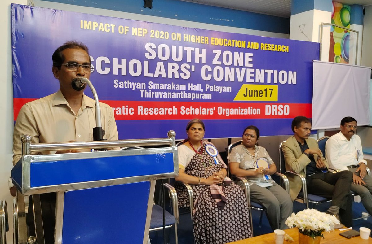 ScholarsDRSO's tweet photo. Congratulations all scholars, faculties and research loving people for making the 'South Zone Scholar Convention' a wonderful success.
Below are few glimpses.
#Research_funding
#Hike_fellowship
#Regular_fellowship
#NonNET
#NoPseudoscienc
#Save_Research
#Stop_NEP2020
#DRSO https://t.co/BYEk3GjknL