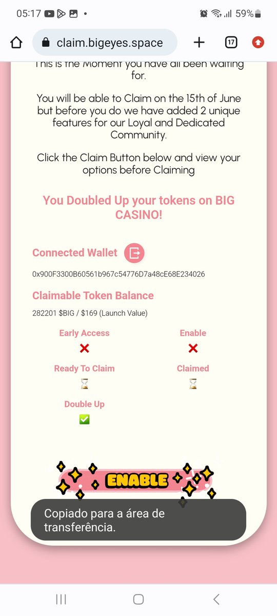 FILIPEMS2S's tweet photo. @BigEyesCoin Já paguei 3 taxas a de 5% e duas taxas tentando clamar segue aí minha carteira 0x900F3300B60561b967c54776D7a48cE68E234026 https://t.co/iMiyTyGeX0