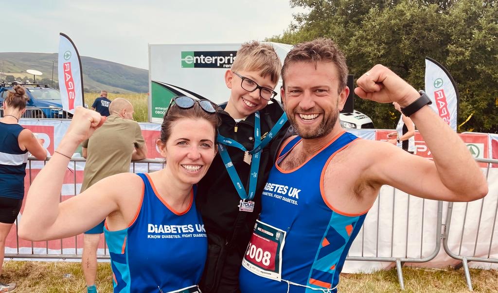 This is my Step Daughter and her amazing husband who have completed their 1st half marathon to raise money for a fantastic cause.
Our Grandson was diagnosed with Diabetes recently and they challenged themselves and today risen to that challenge. 
#proudparent