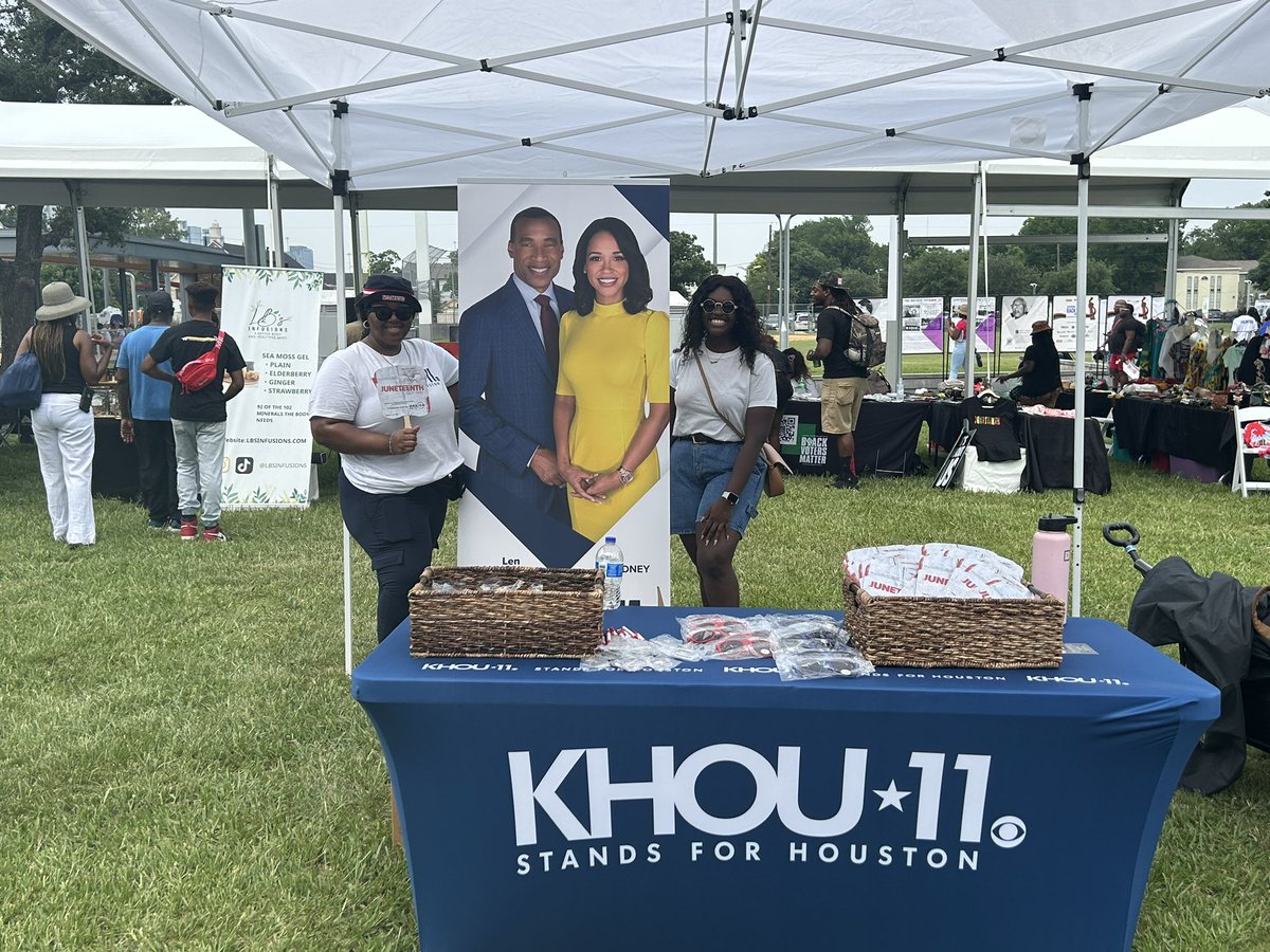 Today @KHOU is present at the Emancipation Park Juneteenth Celebration. Later @lencannonKHOU and @MiaGradneyKHOU will be here. We’ll have more tonight at 6 and 10pm on #KHOU11.