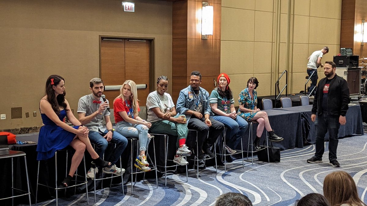 TheCoolFactorYT's tweet image. LEGO Masters panel! Epic amounts of brick building talent in one photo 😎 #BrickWorld