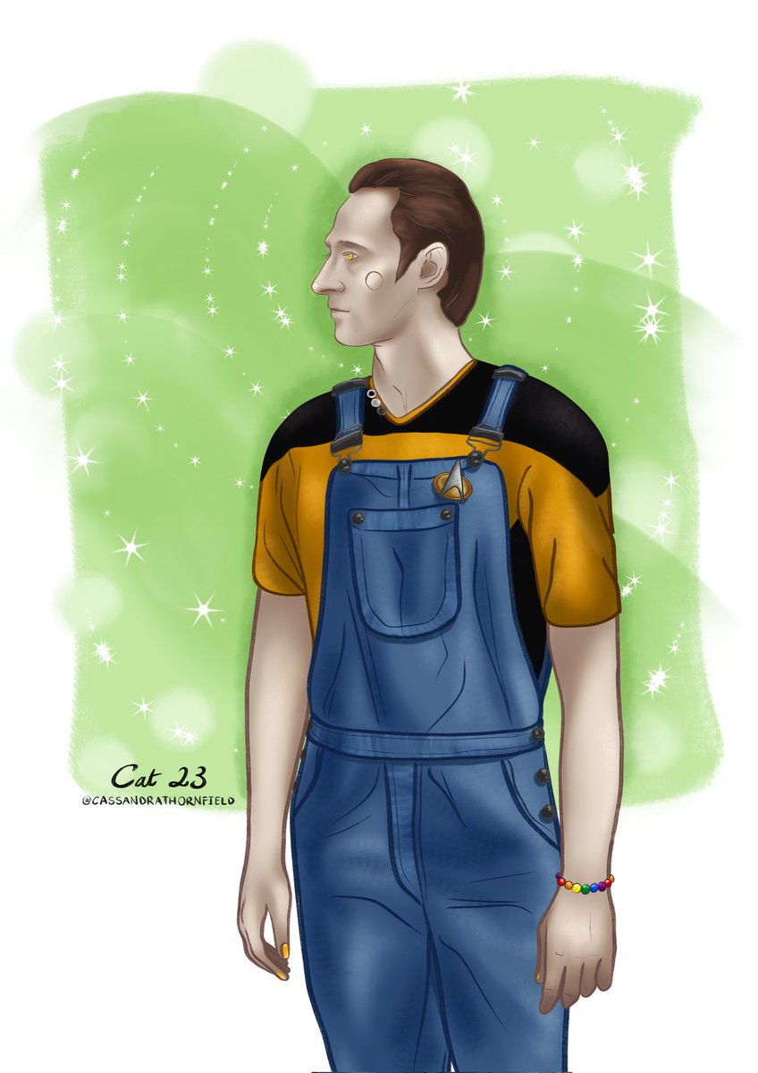 CassieTheTengu's tweet photo. I dreamed of Data in dungarees ✨️

#StarTrekTNG #startrek #data #datatng #myart #digitalpainting https://t.co/v2x3zesytb