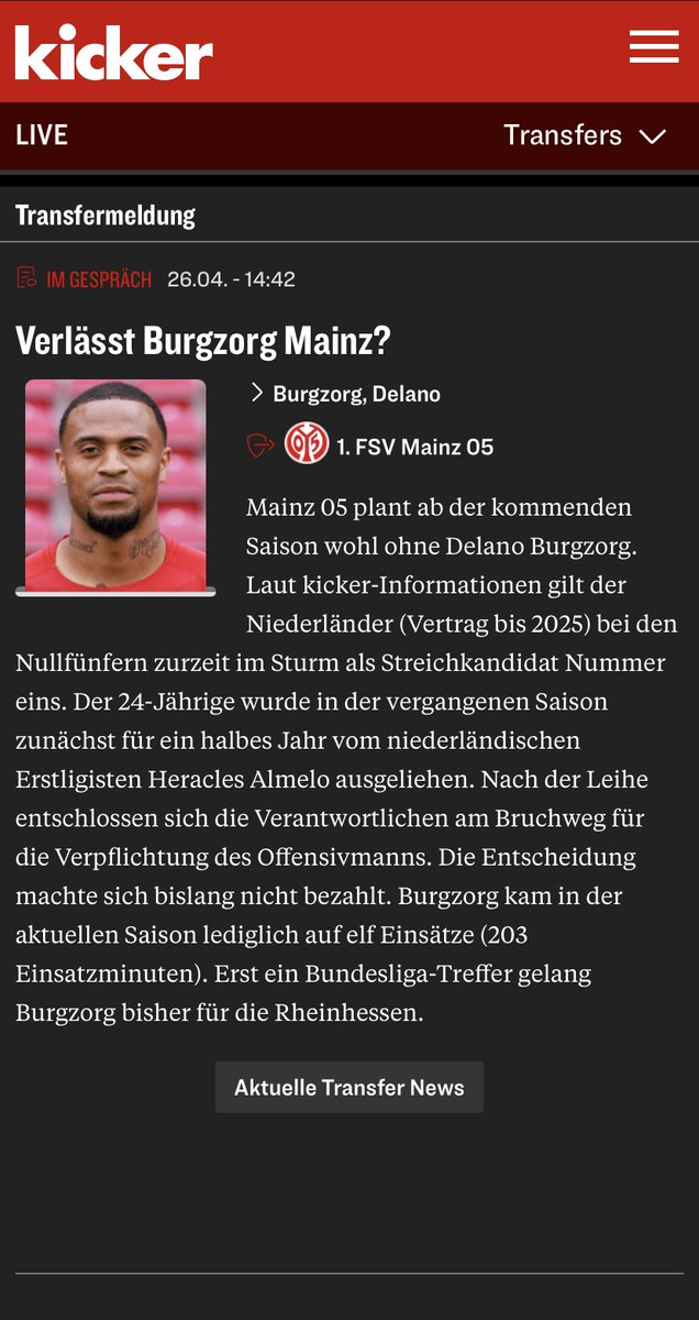 g_gelt's tweet photo. 🚨⏭️💸#PossibleTransfer for Delano Burgzorg🇳🇱
-1 year ago -> #Mainz05 for €2m🔴⚪️📈
-2022/2023: 0 starts and goals in @Bundesliga_DE 📉
Reports(@Kicker) that he will no longer play for @1FSVMainz05 next season👋
Buy him before he destroys defenders again like in the clip🤩👇 https://t.co/CLQoUFvETA