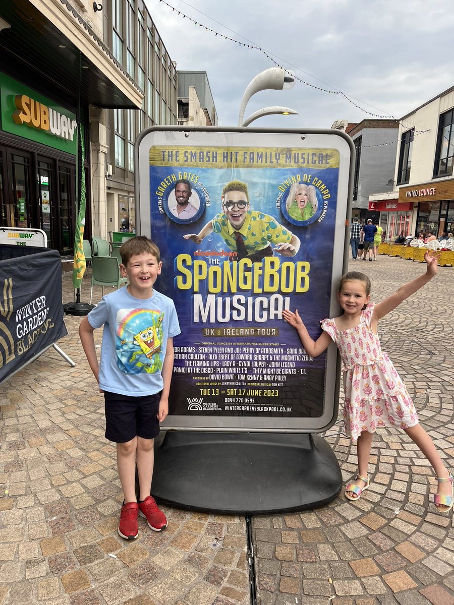 Literally had the #bestdayever watching @SpongebobStage The kids loved their first musical to see at the theatre. What a fabulous cast xxx