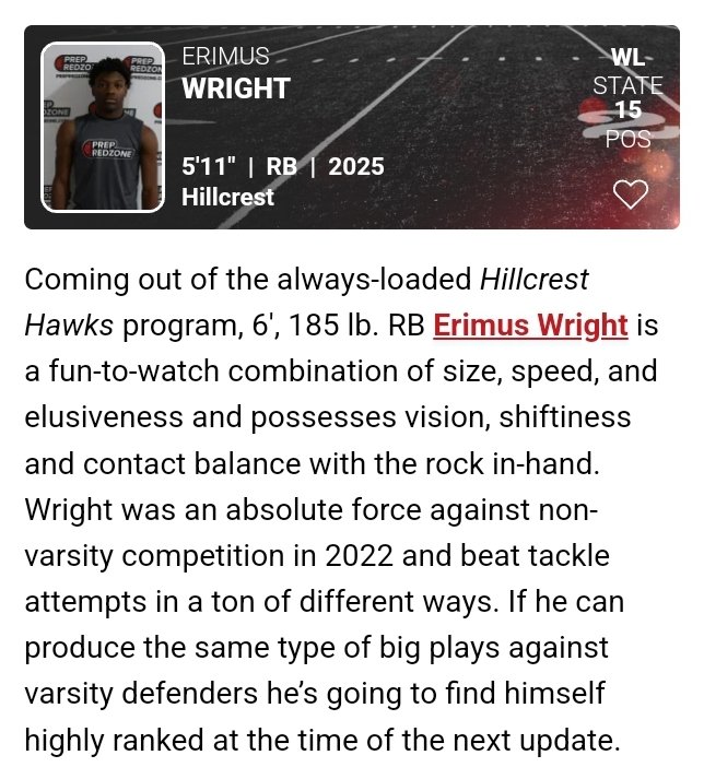 ErimusW's tweet image. 🤝🏾 Going crazy this season. Me and the guys ready. It's our time! Thanks for the write up @OJW_Scouting @PrepRedzoneIL @Hawks4Football @KoachWeaver