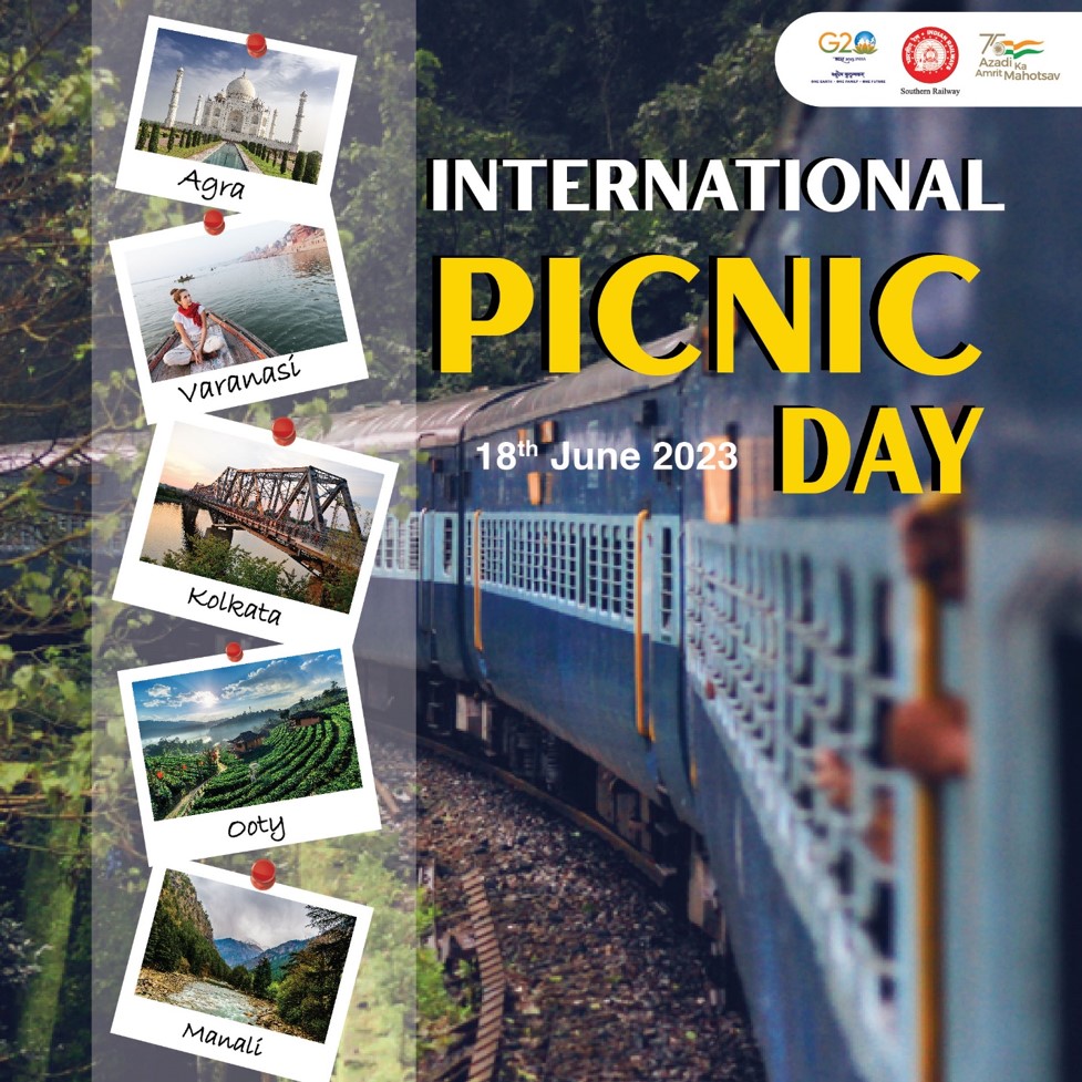 🧺 Let's Celebrate International Picnic Day! 🌳

Grab your basket, gather your loved ones, and enjoy the outdoors.

It's time to savour delicious treats, bask in nature's beauty, and create unforgettable memories.
.
.
.
#WorldPicnicDay #TrainTrip #SouthernRailway @railminindia