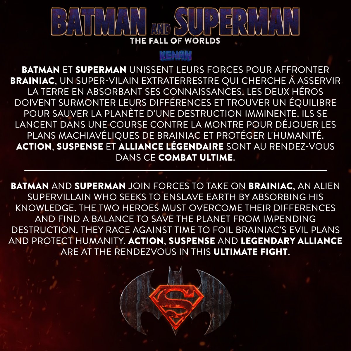 KenLeGraphiste's tweet photo. #LesFilmsduMultivers
BATMAN and SUPERMAN - THE FALL OF WORLDS
"The surprising new film from TIM BURTON"
#batman #superman #timburton #nicolascage #michaelkeaton #christopherwalken #dccomics https://t.co/aGGd30rtd0