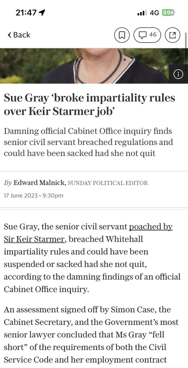 Presumably this means Sir Kier will not longer be hiring her, given his claims to high moral standards (er, except when ignoring institutional antisemitism during JC’s leadership, nominating Tom Watson for a peerage or breaking almost every leadership election pledge he made)
