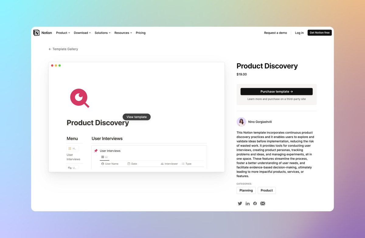 Product Discovery is now available in the official Notion Template Gallery 🎉
Unleash Your Next Winning Product, Service or Feature with the organized discovery strategy 🎯
Get it here 👇
notion.so/templates/prod…
#productdiscovery #productmanagement