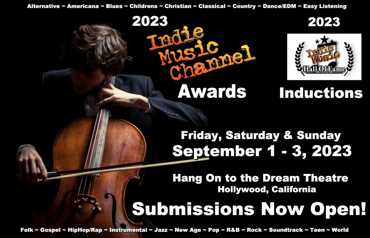 SINGERS &amp; BANDS!  SUBMIT YOUR SONGS &amp; VIDEOS NOW FOR THE 2023 INDIE MUSIC CHANNEL AWARDS!  theindiemusicchannel.tv/imca2023.html