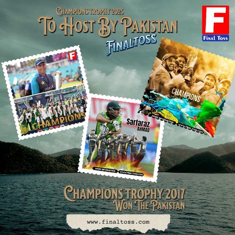 FinalToss's tweet photo. Sarfaraz Ahmad (c)
Champions Trophy 2025 To Host By Pakistan
PCB Congratulation
Champions Trophy  2017
Won The Pakistan
#Finaltoss I #CT2017 I #Pakistan I #bowling I #AsiaCup2023 I #WC2023 https://t.co/pnQLe1YSX7