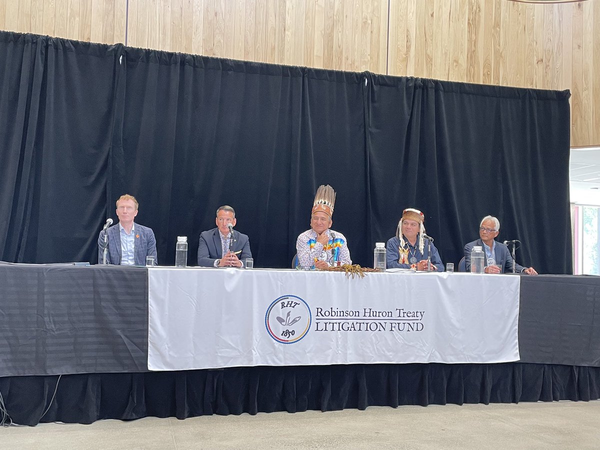 Today we joined Robinson Huron Treaty leadership, chiefs, elders and youth from 21 First Nations in Northern Ontario the $10 billion annuity settlement of the Robinson Huron Treaty claim, representing the largest treaty settlement in history. #cdnpoli