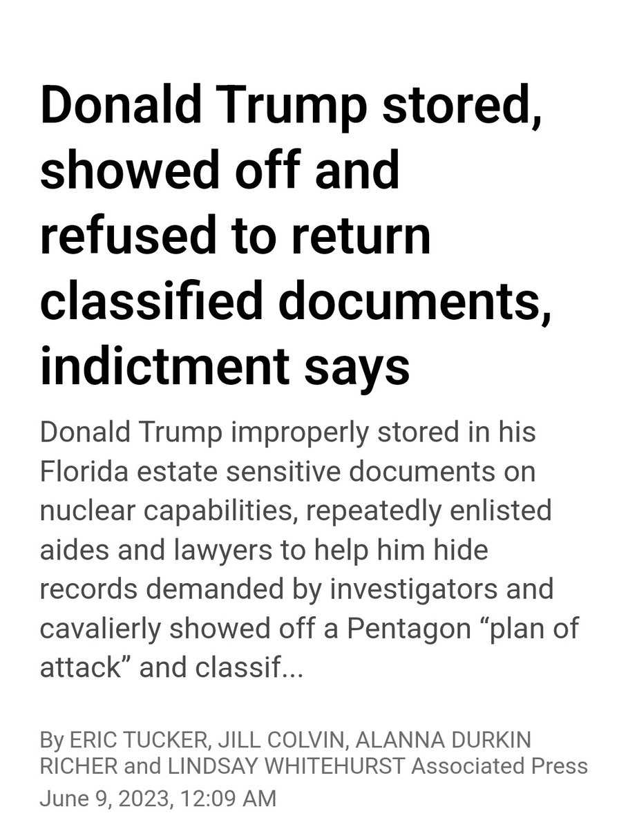 Trump stored, showed off, and refused to return classified documents when asked. But sure, let's go with the republican line that it's the DOJ that's corrupt. Republican party's support of Trump's criminal behavior is the real evidence of corruption. What do we do about this?