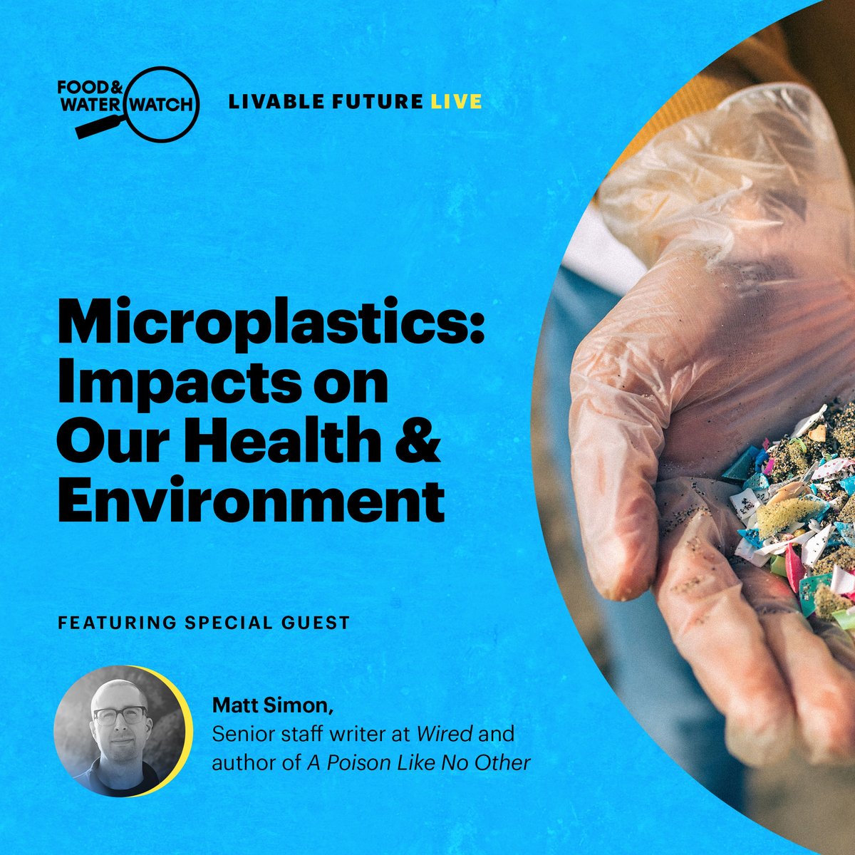 .<a href="/mrMattSimon/">Matt Simon</a>, author of “A Poison Like No Other: How Microplastics Corrupted Our Planet and Our Bodies,” is joining us for this month’s Livable Future Live to talk about the health and environmental impacts of plastic pollution. RSVP to join us on 6/21: fwwat.ch/3WJEPUL
