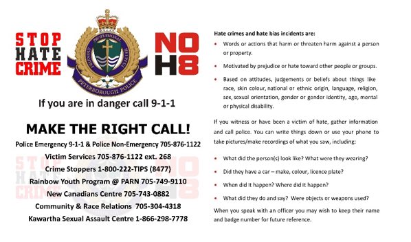 I’ve been made aware that anti-Semitic flyers/handbills were distributed in the North End overnight/this morning. 

Please contact Peterborough Police non-emergency line for more information and to report.