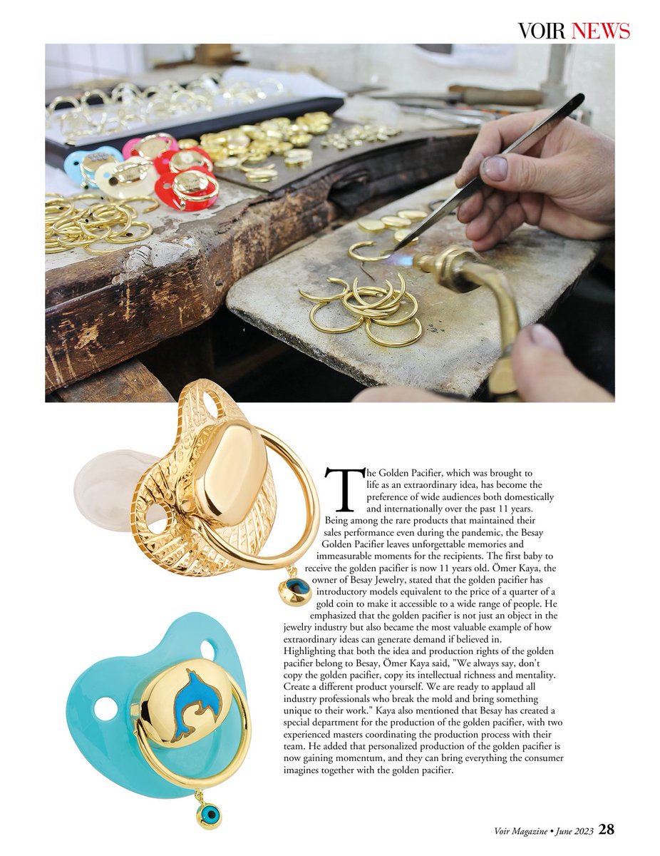 Kuyumcu vitrinlerinin yıldızı 
“Besay Altın Emzik” 11 yaşında | "Besay Golden Pacifier," 
the star of jewelry shop windows, is now 
11 years old
#BesayAltınEmzik
#AltınEmzik
#EmzikTrendi
#BebekHediyesi
#Kuyumculuk
#AltınTakı
#AltınÜrünler
#ÖzelTasarım
#Besay11Yaşında