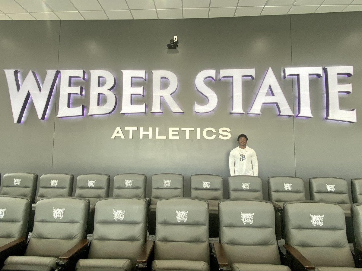 BoogieSylvester's tweet photo. Had a great camp day and unofficial visit today at Weber State! Thank you to all the coaches that made this possible. @Matty_AhYou @CoachConley66 @boscofootball @CoachCBrown @DannyLockhartS1 https://t.co/jMOJzG3ISz