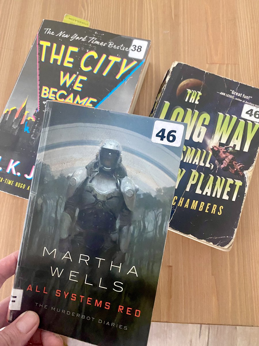 Weekend reading roundup! Murderbot, getting strange in New York with a ragtag band of avatars, or Space travel adventure? Where to start…? #scifibooks #reading #space