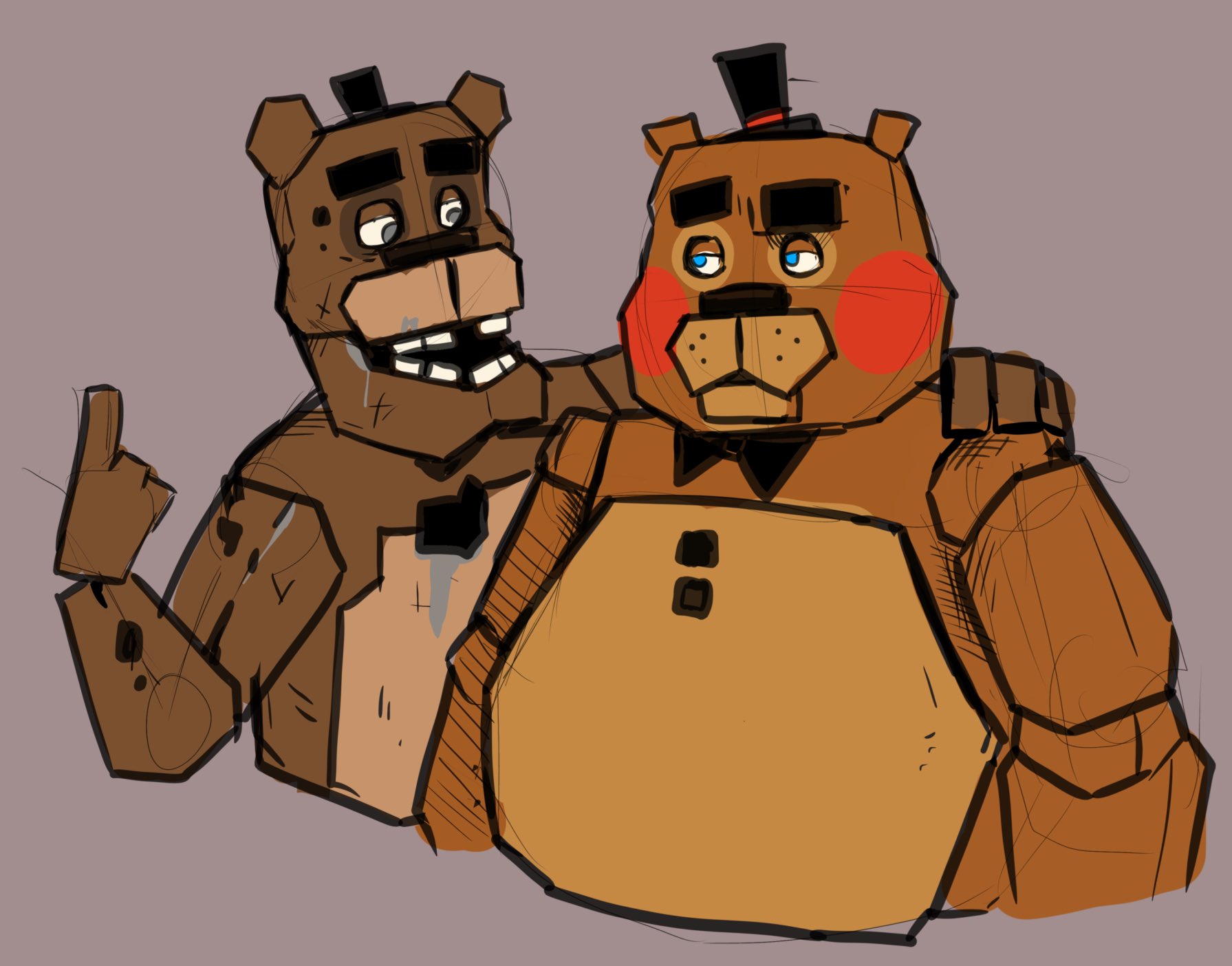 Not Cucumber 🥒 on X: In my headcanon Withered Freddy is not bigger than  Toy Freddy, actually Toy Freddy is biggest one #FNaF   / X