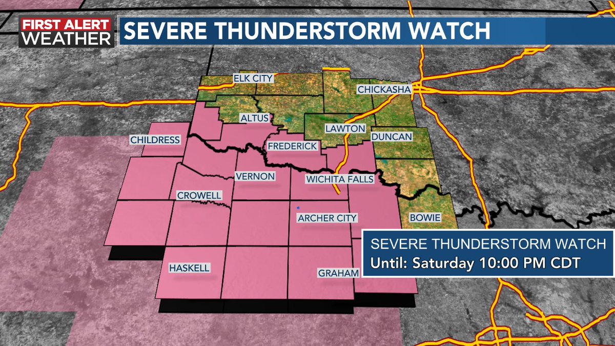 KSWO 7NEWS on Twitter "A severe thunderstorm watch continues for