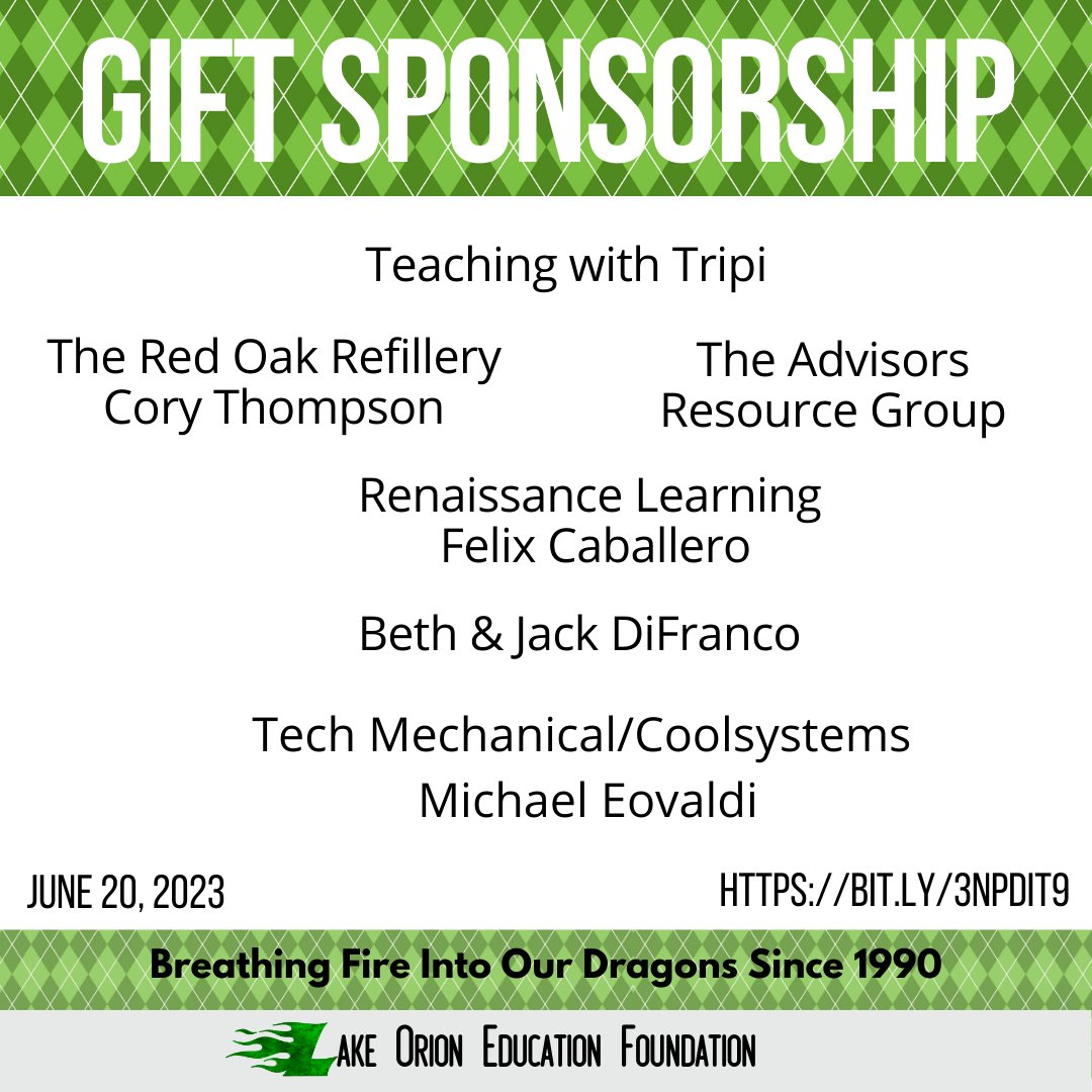 LO_EDFoundation's tweet photo. Thank you to our Gift Sponsors! https://t.co/8a0l82P2aT