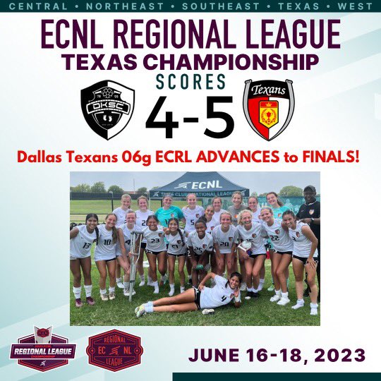 Dallas Texans U18/19 ECRL-Fagen (@texansecrl06g) on Twitter photo We had to dig deep & find a way!
Congratulations on a hard fought game & great season to our soccer sisters at @dksc06ECNLRL 🎉
⚽️ <a href="/skylarbelanger_/">Skylar Belanger</a>
🅰️ <a href="/MacyGross12/">Macy Gross</a>
PK’s: <a href="/savannahdavid03/">savannahdavid</a> <a href="/Alliemarie711/">Allie Cifuentes 🇺🇸🇬🇹</a> <a href="/skylarbelanger_/">Skylar Belanger</a> <a href="/ReaganRoberson_/">Reagan Roberson</a>
<a href="/EcnlTexas/">ECNL Girls Texas Conference</a> <a href="/ImYouthSoccer/">ECNL/GA/Recruiting/College Soccer</a> <a href="/PrepSoccer/">Prep Soccer ⚽️</a> We had to dig deep & find a way!
Congratulations on a hard fought game & great season to our soccer sisters at @dksc06ECNLRL 🎉
⚽️ <a href="/skylarbelanger_/">Skylar Belanger</a>
🅰️ <a href="/MacyGross12/">Macy Gross</a>
PK’s: <a href="/savannahdavid03/">savannahdavid</a> <a href="/Alliemarie711/">Allie Cifuentes 🇺🇸🇬🇹</a> <a href="/skylarbelanger_/">Skylar Belanger</a> <a href="/ReaganRoberson_/">Reagan Roberson</a>
<a href="/EcnlTexas/">ECNL Girls Texas Conference</a> <a href="/ImYouthSoccer/">ECNL/GA/Recruiting/College Soccer</a> <a href="/PrepSoccer/">Prep Soccer ⚽️</a>