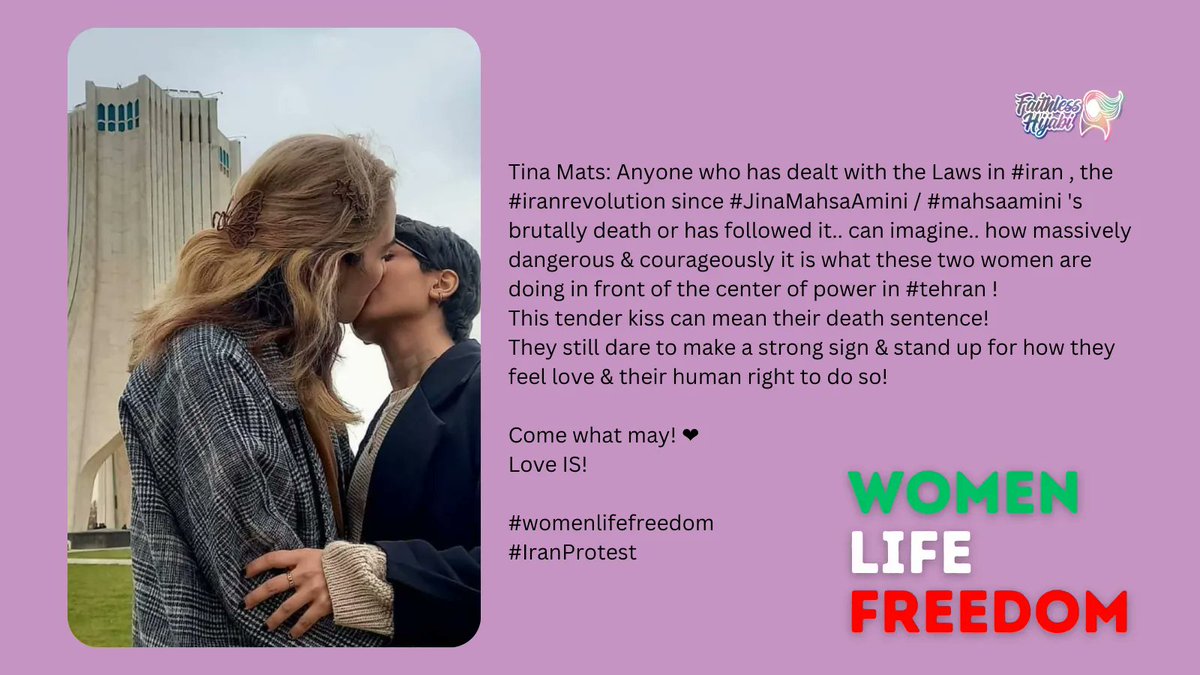 a picture says a thousand words. 
#womenlifefreedom
#IranProtest
#pridemonth2023

Find out more about Faithless Hijabi and our Mental Health Programme: buff.ly/3ysbOC5 
buff.ly/3BeyOpv 
buff.ly/3LuH37c
