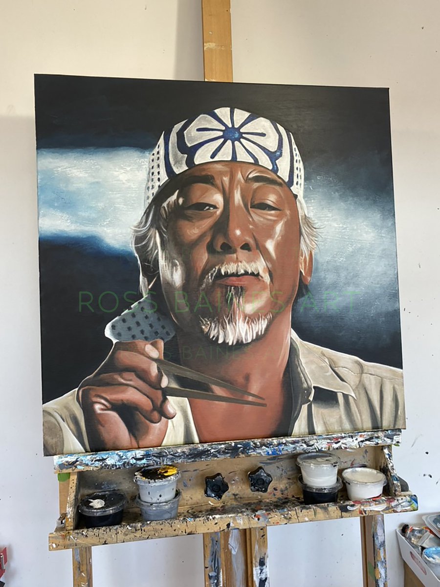 @ralphmacchio @CobraKaiSeries Hey @ralphmacchio check out my recent painting of Mr. Miyagi 👊