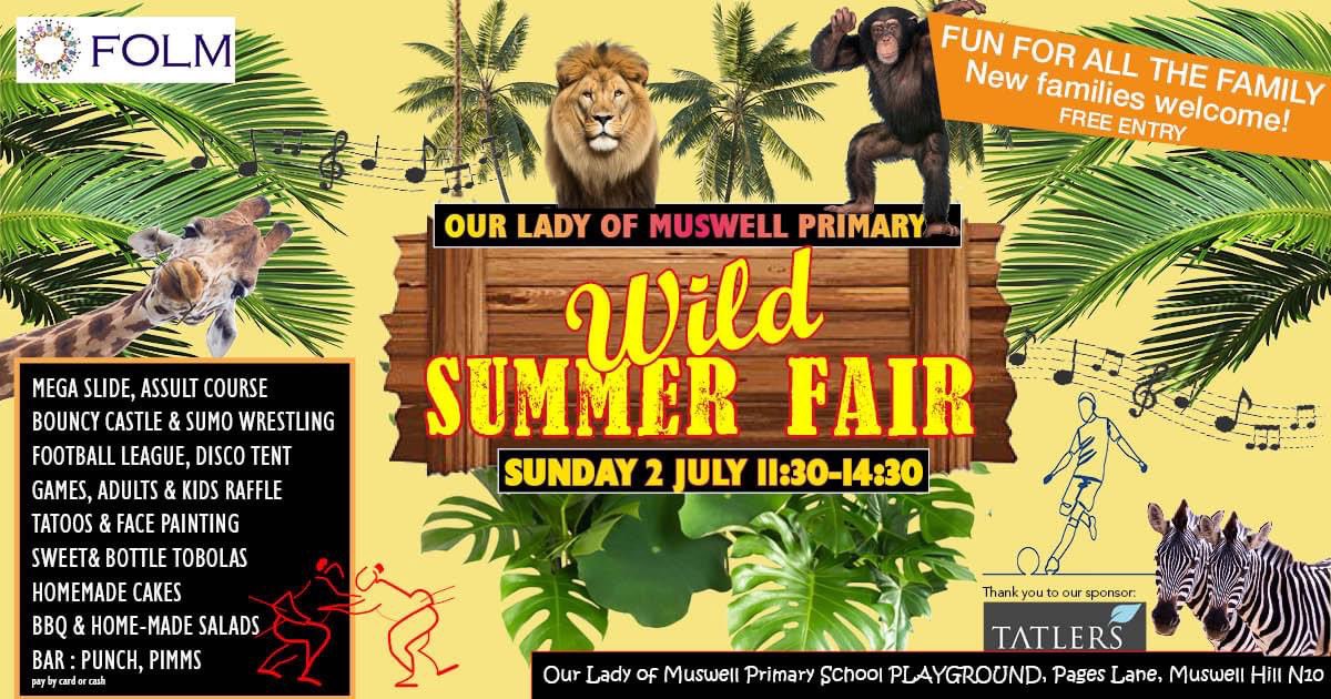 Come to our Wild Summer Fair, Sunday 2 July, kick off 11:30, free entry, lots of fun for all the family, wild slide, bouncy castle, assault course, sumo wrestling, football league, Ms Katsy’s disco, bingo and many games alike, BBQ and h/m salads, cakes, smoothies,…🥳🎊🎉