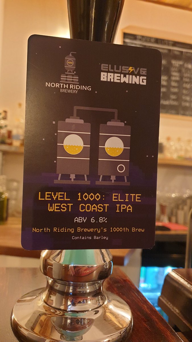 Superb 1000th brew from @northridingbrew collab with @ElusiveBrew now on @thefalconyork congrats guys!