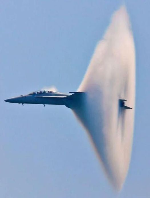 A F-18 Hornet breaking the sound barrier