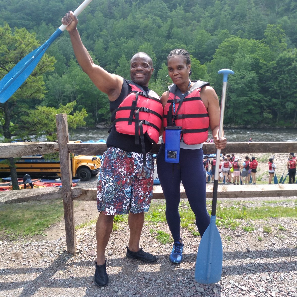 Me and my brother Nick white water rafting in the Poconos.🚣🏾‍♀️