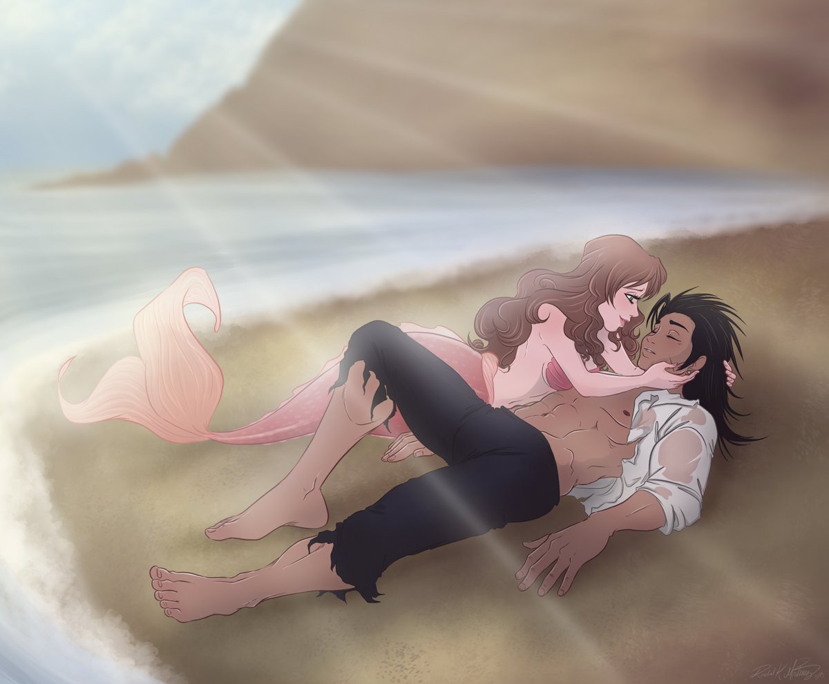 Once I saw a render of Zack dressed as Prince Eric, I just couldn't help myself. 😆 A Zerith Little Mermaid AU is the cutest thing ever. 🥹Aerith's tail would of course be pink and she'd still be afraid of the sky. GAH! 😩#zerith #ZackFair #Aerith #LittleMermaid #AU #FF7R #FF7