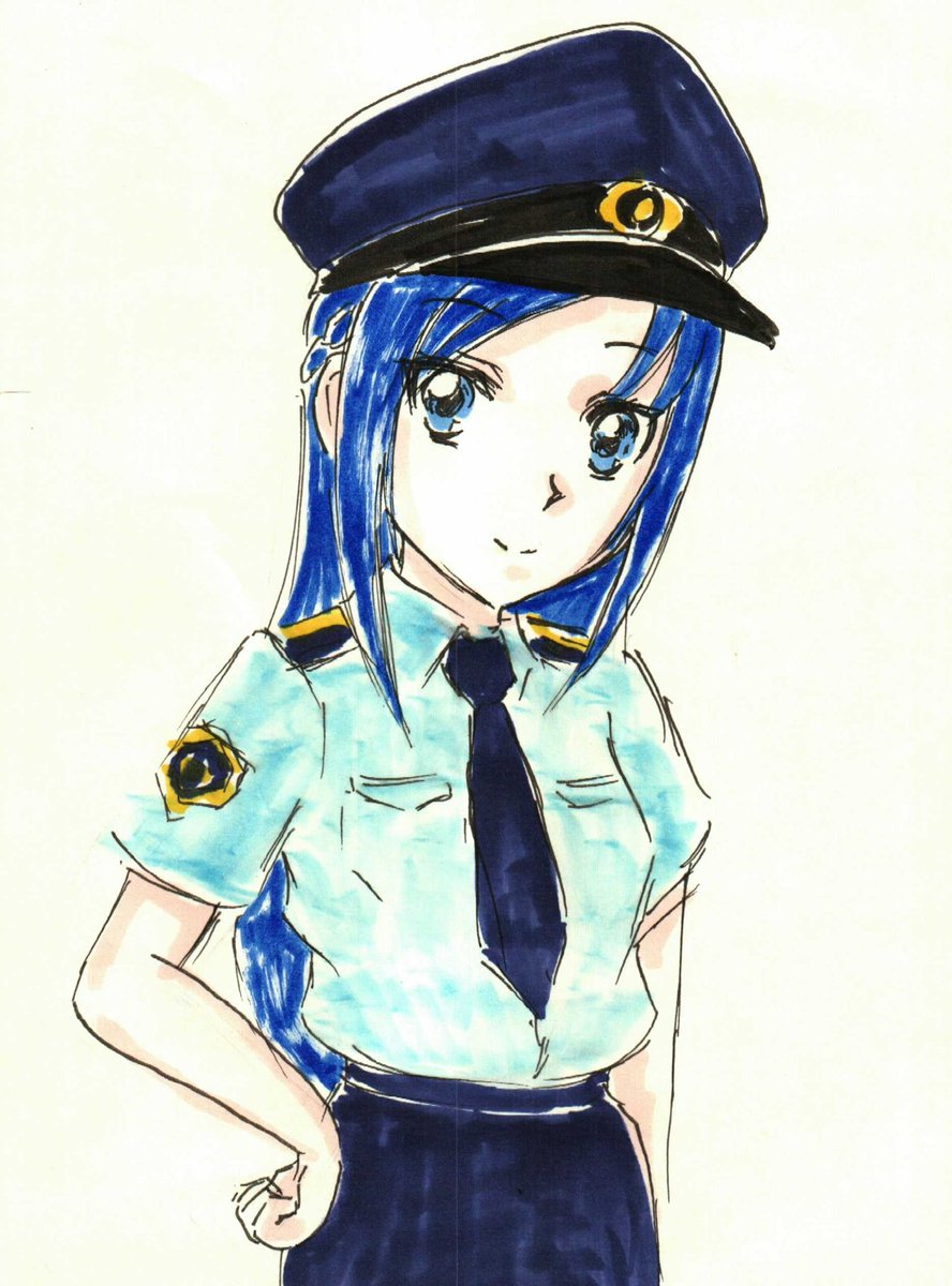 菱川六花 「#1日1六花(167) 昨日の。 6/17の「お巡りさんの日」ラクガキ。」|沖庵のイラスト