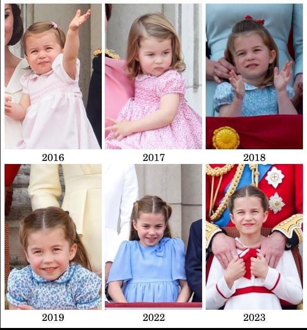 Princess Charlotte Elizabeth Diana Trooping the Colour 2016-2023 which year is your favourite??#PrincessCharlotte #TroopingoftheColour #TroopingtheColour please like and retweet