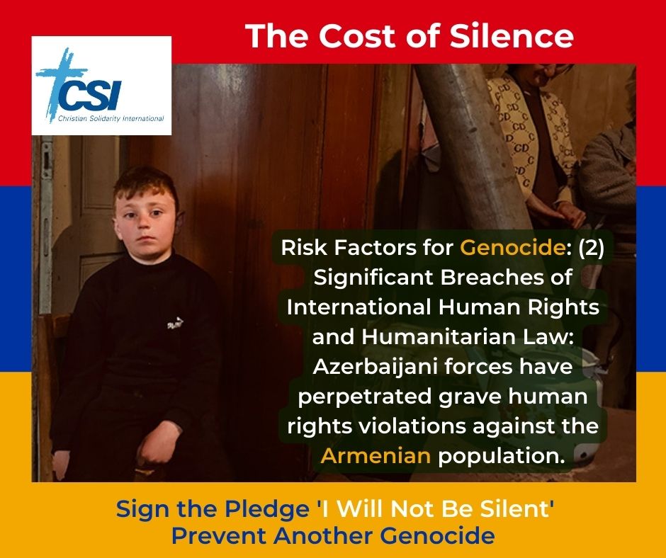 Risk Factors for Genocide: (2) Significant Breaches of International Human Rights and Humanitarian Law: Azerbaijani forces have perpetrated grave human rights violations against the Armenian population. Sign the pledge: linktr.ee/csi_humanrights
#SaveKarabakh #ArtsakhBlockade