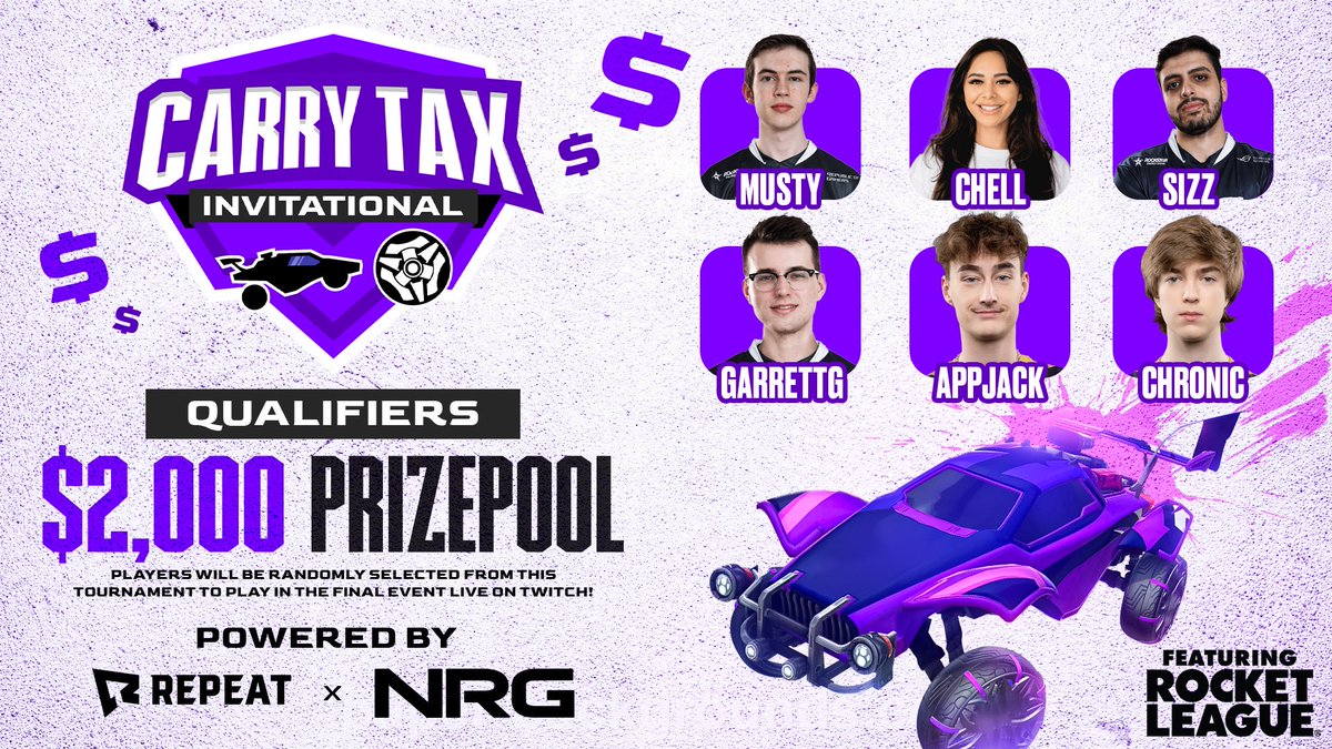 🚨 July 16th I’m gonna be playing in the @NRGgg & @Repeatgg Carry Tax Invitational tournament and you all get a chance to be my teammate! 🚨 For a chance to team with me, all you have to do is sign up to the quals here! -> rpt.gg/chronictw #ad