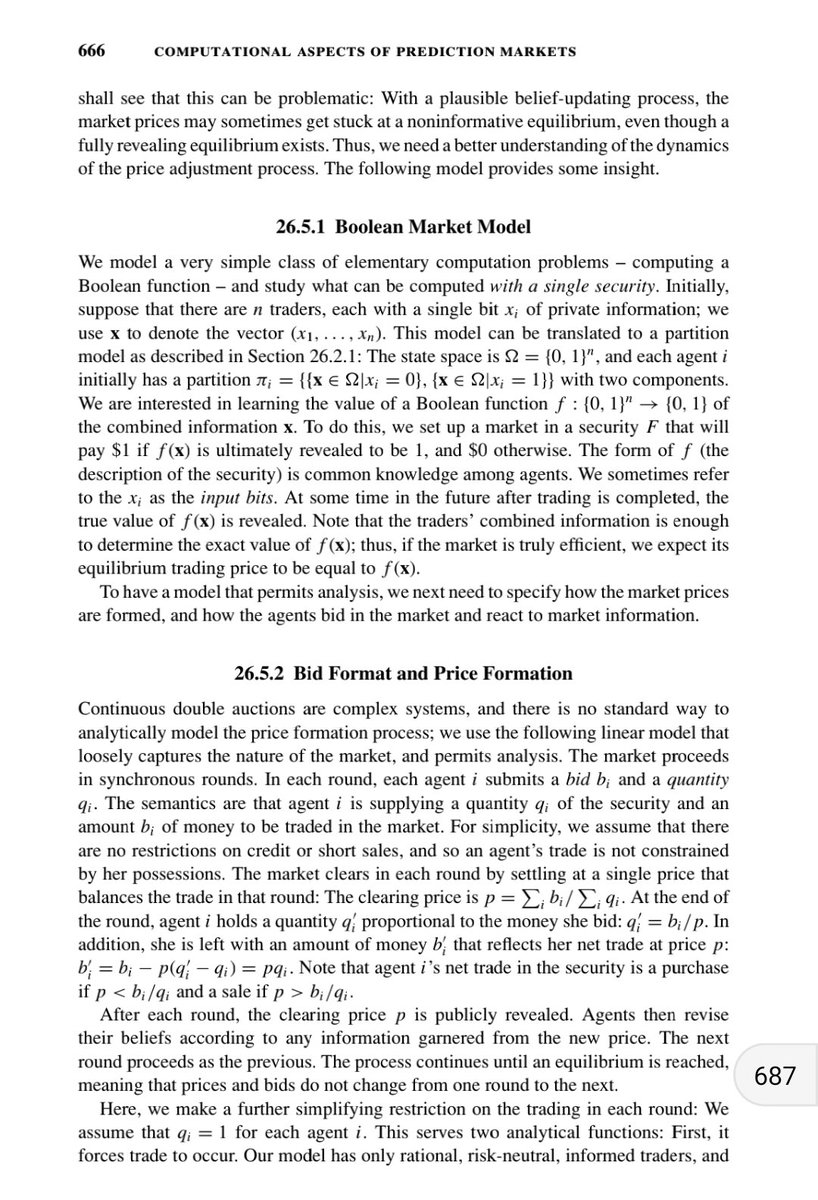 Automated Market Makers, Market Scoring Rules
Dynamic Parimutuel Markets
Distributed Computation through Markets
Boolean Market Model, Bid Format and Price Formation