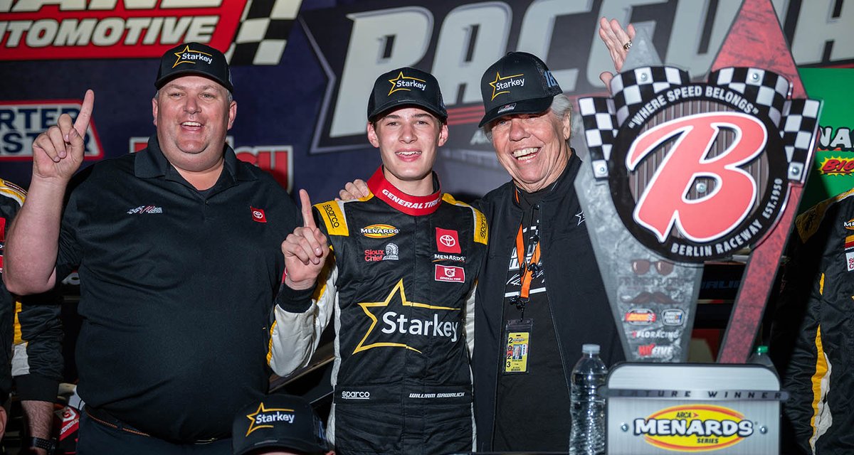 ARCA_Racing's tweet photo. It's not over until it's over.
@WilliamSawalich ended a dominant performance from @jesselovejr1 with two laps remaining at @BerlinRaceway for his third win on the year.
https://t.co/H0O2z0tQM0 https://t.co/YHWyQJwvI1