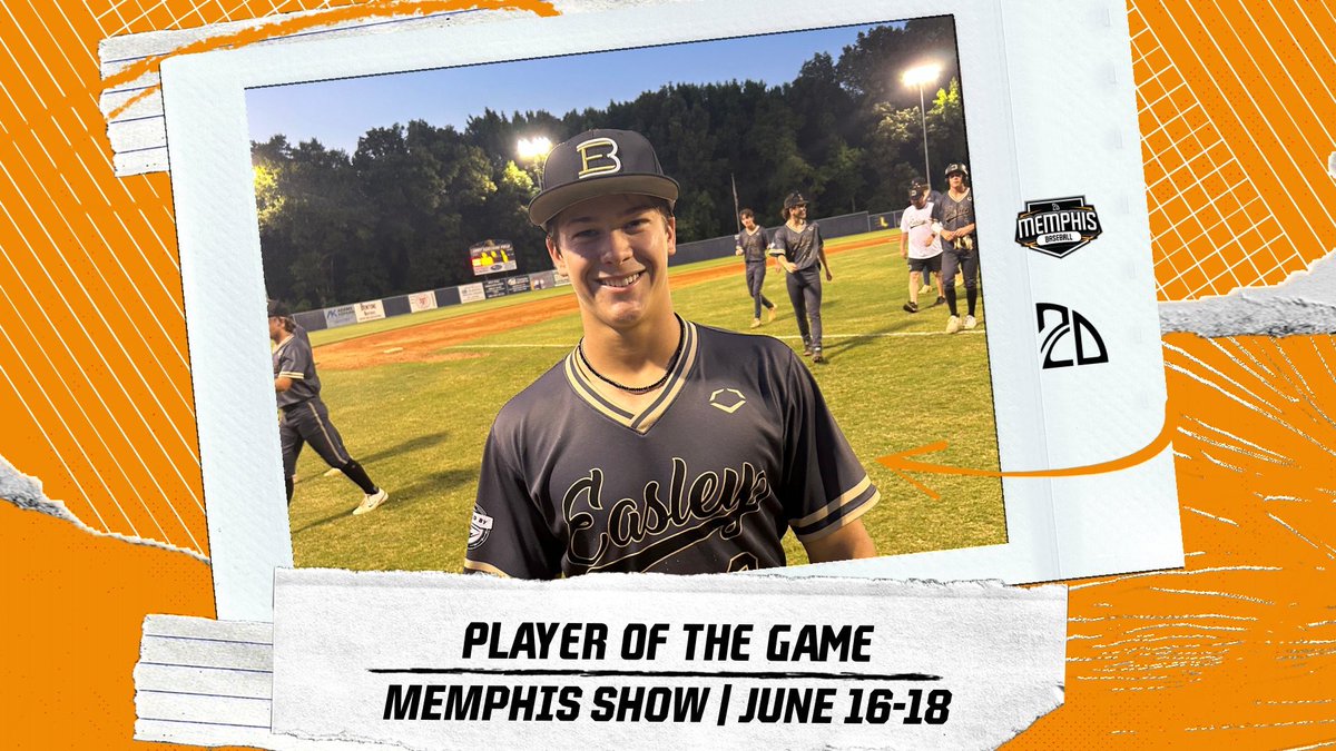 ⭐️ PLAYER OF THE GAME ⭐️ 

Keaton Mathis: 5IP, 8K, 2H, 0R

Summer Team: <a href="/EasleyBaseballC/">Easley Baseball Club</a> 15U Taylor 

<a href="/2DsportsTN/">2D Sports Tennessee</a>
#2DMemphis