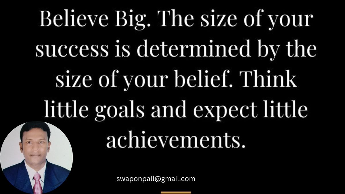 swapon1995's tweet photo. #Believe #big .the #size of your #success is #Determind by the size of your #belief think #litte goals and #expect little #achievements https://t.co/XebJMFhmOy