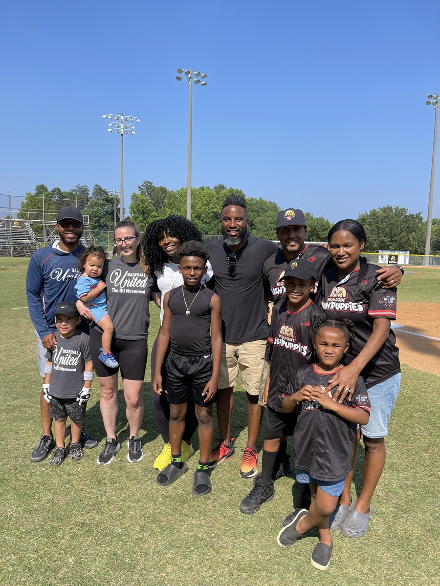 Thanks to the Owner of @hp_hushpuppies Nic Sturdifen for inviting us to throw out the 1st pitch and participate in a youth baseball clinic. Our whole family had a blast! I even got to take some batting practice! #HighPoint #triadnc #burlingtonnc @AETV #5050flip