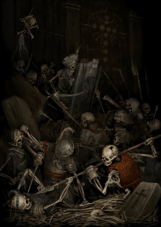 Skeleton battle 

#Art by Juan Gómez-Tahur