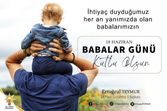 İşten yorgun gelen babamın omzuna binip dinlendirdiğimizi zannederdik..Canım babam çocuk gönlümüze sevgi doldurup  hayatı yükseklerden gösterirmiş..Nur içinde yat babam ..Tüm babaların #BabalarGünü kutlu olsun..