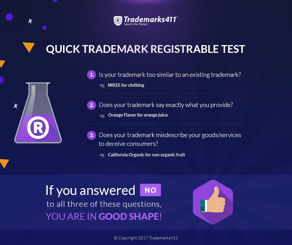 Trademarks411's tweet photo. Is your trademark registrable? A quick three-step check can put you on the right track before you invest in your new brand. #Trademarks411 https://t.co/F44qwIpY6p